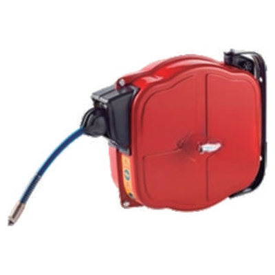 Carrete retráctil profesional para aire con manguera 15 mts