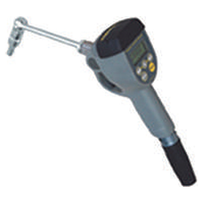 Pistola cuenta litros digital con tubo rígido y cople giratorio con predeterminador de flujo